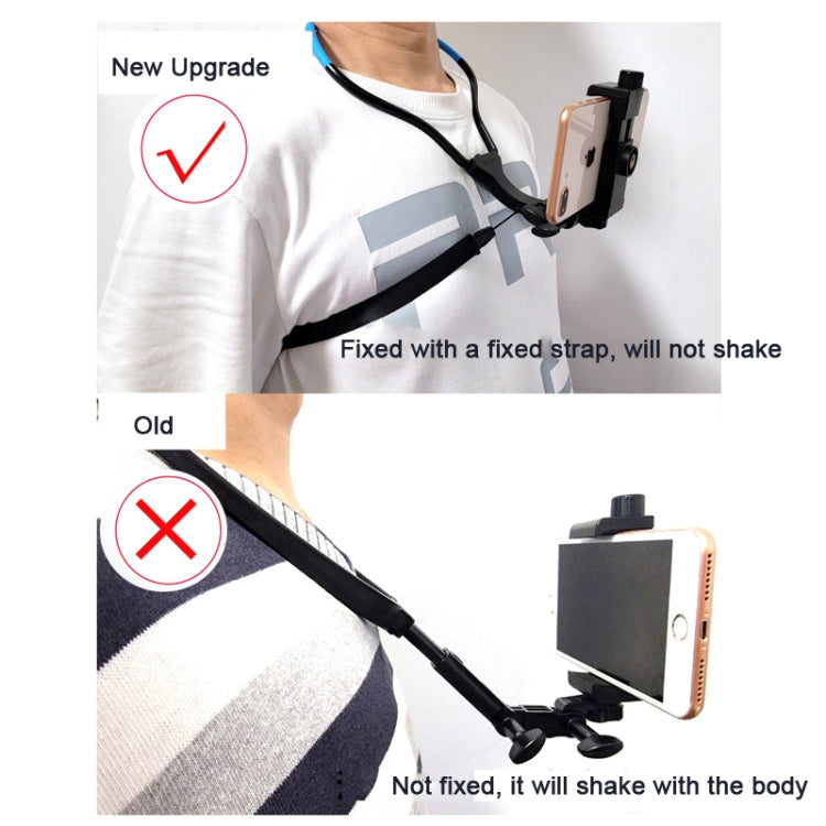 TUYU Camera Neck Holder Mobile Phone Chest Strap Mount  For Video Shooting//POV, Spec: With Phone Clip (Black)