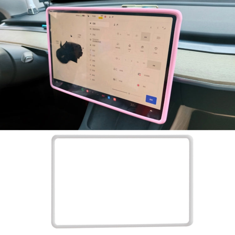 For Tesla Model3/Y Screen Bumper Protective Cover Silicone Frame(Gray)