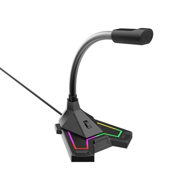RGB Microphone Home Game Live Voice Video Microphone, Interface: USB(Black)