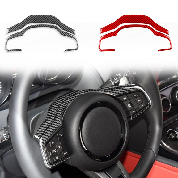 For Jaguar F-TYPE 2013+ Left And Right Drive Universal Steering Wheel Cover Sticker(Red)
