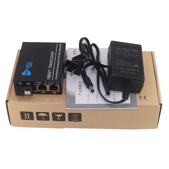 NESTONG 100M Single-Mode Fiber Optic Transceiver POE Photoelectric Converter,CN Plug