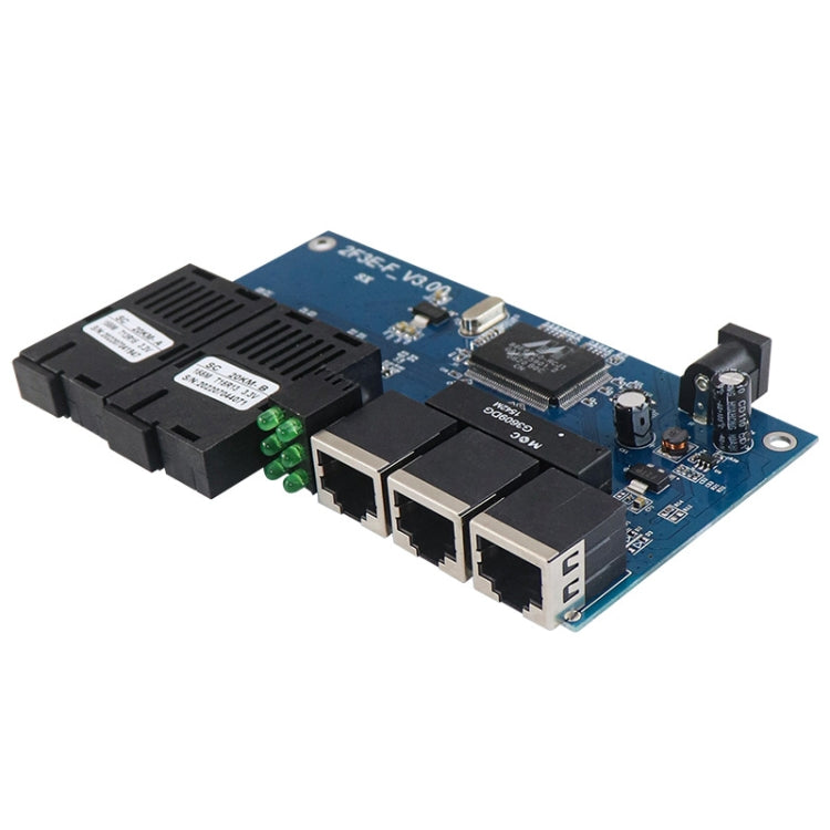 2 Fiber Port+3 Ethernet Port  AB-PCBA 100Mbps Fiber Transceiver