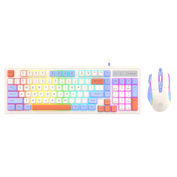 K-Snake Wired E-Sports Keyboard Mouse Mechanical Feel 98 Key Desktop Computer Notebook Keyboard, Style: Keyboard+Mouse (Blue)