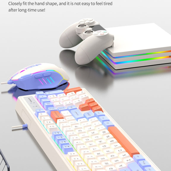 K-Snake Wired E-Sports Keyboard Mouse Mechanical Feel 98 Key Desktop Computer Notebook Keyboard, Style: Single Keyboard (Gray)