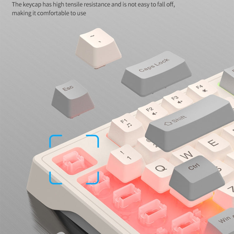 K-Snake Wired E-Sports Keyboard Mouse Mechanical Feel 98 Key Desktop Computer Notebook Keyboard, Style: Single Keyboard (Gray)