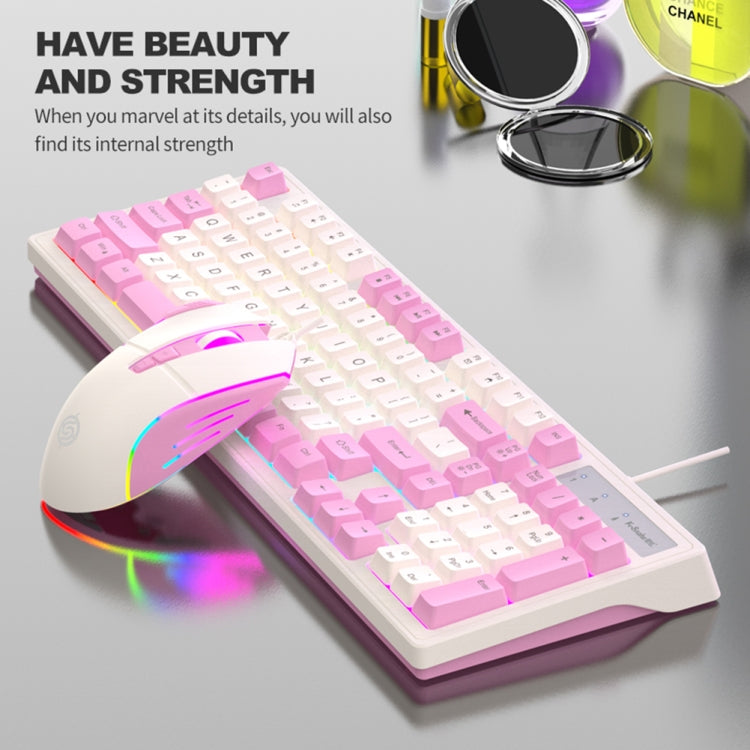 K-Snake Wired E-Sports Keyboard Mouse Mechanical Feel 98 Key Desktop Computer Notebook Keyboard, Style: Single Keyboard (Gray)