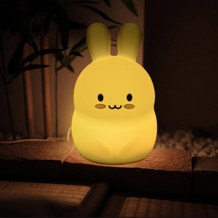 Rabbit Silicone Pat Night Light Children Gift Color Changing Lamp, Specification: Charging