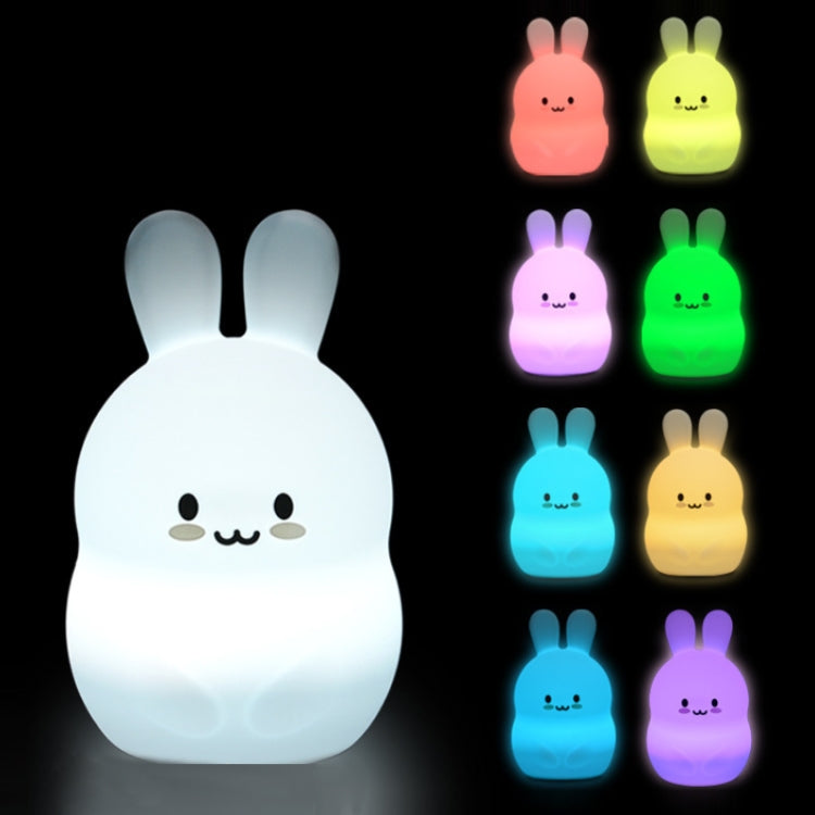 Rabbit Silicone Pat Night Light Children Gift Color Changing Lamp, Specification: Charging