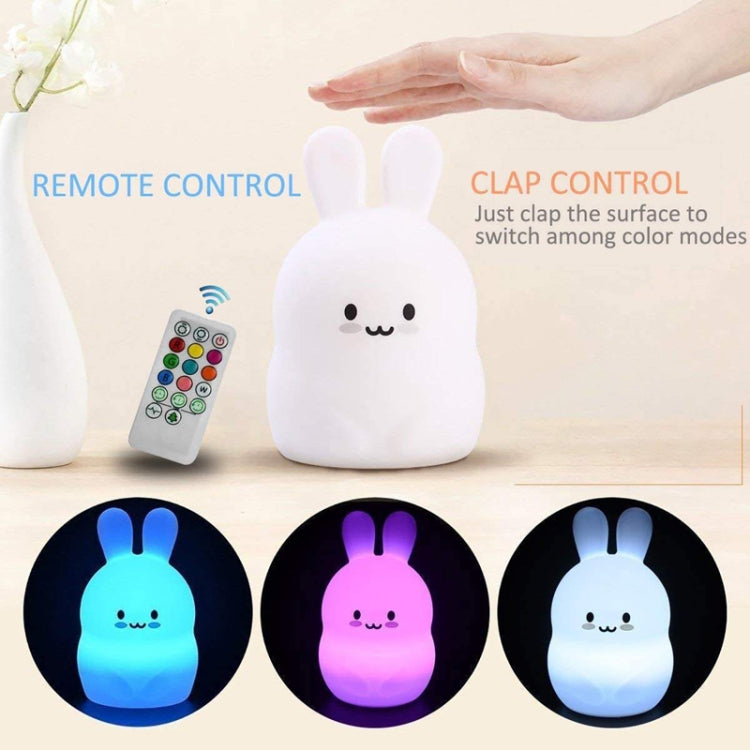 Rabbit Silicone Pat Night Light Children Gift Color Changing Lamp, Specification: Charging