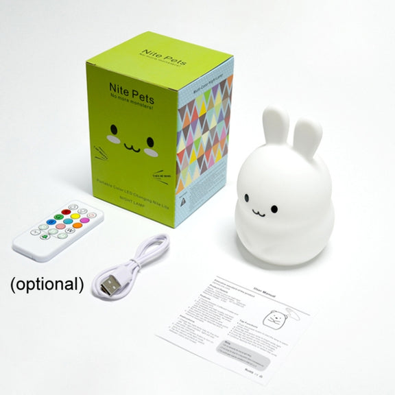 Rabbit Silicone Pat Night Light Children Gift Color Changing Lamp, Specification: Charging