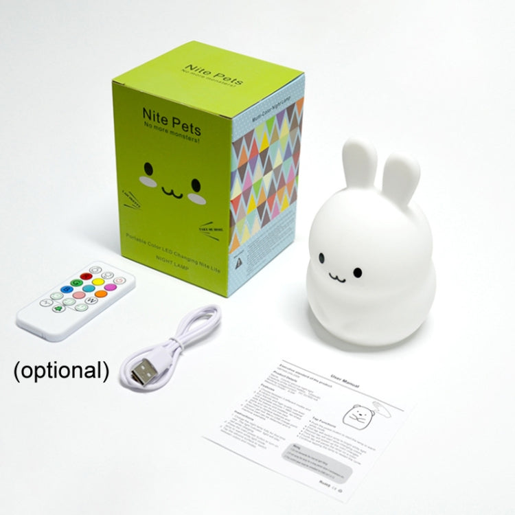 Rabbit Silicone Pat Night Light Children Gift Color Changing Lamp, Specification: Charging