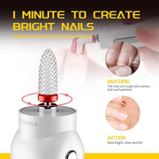 Rechargeable Nail Drill Machine Set with Ceramic Drill Bit Spot Lighting(Black)