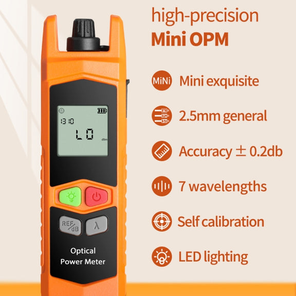 2-in-1 10-30mW Fiber Optic Red Light Pen + Optical Power Meter (-70+6dBm) Set