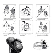 For Philips Electric Shaver S5000 Series SH50 Replacement Blade Head Integral Three Head(Silver)