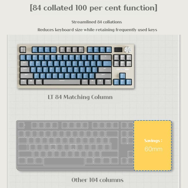 LANGTU LT84 Mechanical Luminous Keyboard, Style: Wireless Tri-Mode RGB Sea-Air Axis Pro (Nightfall)