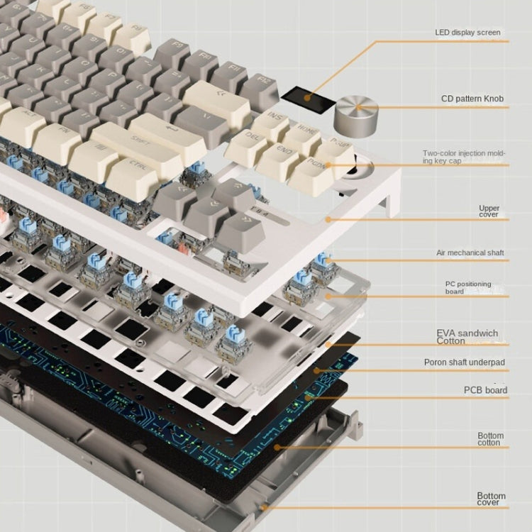 LANGTU LT84 Mechanical Luminous Keyboard, Style: Wired Single-mode Silver Gray Shaft (Daybreak)