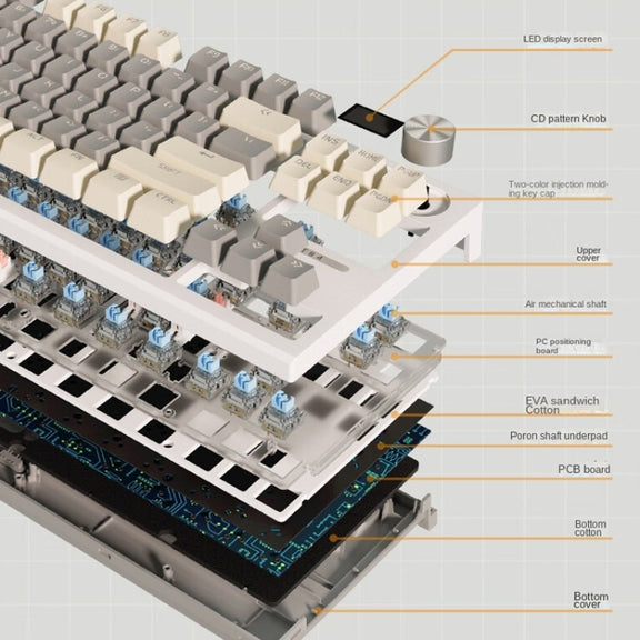 LANGTU LT84 Mechanical Luminous Keyboard, Style: Wired Single-mode Silver Gray Shaft (Daybreak)