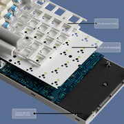 LANGTU LT84 Mechanical Luminous Keyboard, Style: Wireless Tri-Mode RGB Sea-Air Axis Pro ( Whiteout )