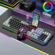 K-Snake Mechanical Feel Keyboard Mouse Kit USB Wired 104 Keycaps Computer Keyboard, Style: Keyboard+Mouse (Black Gray)