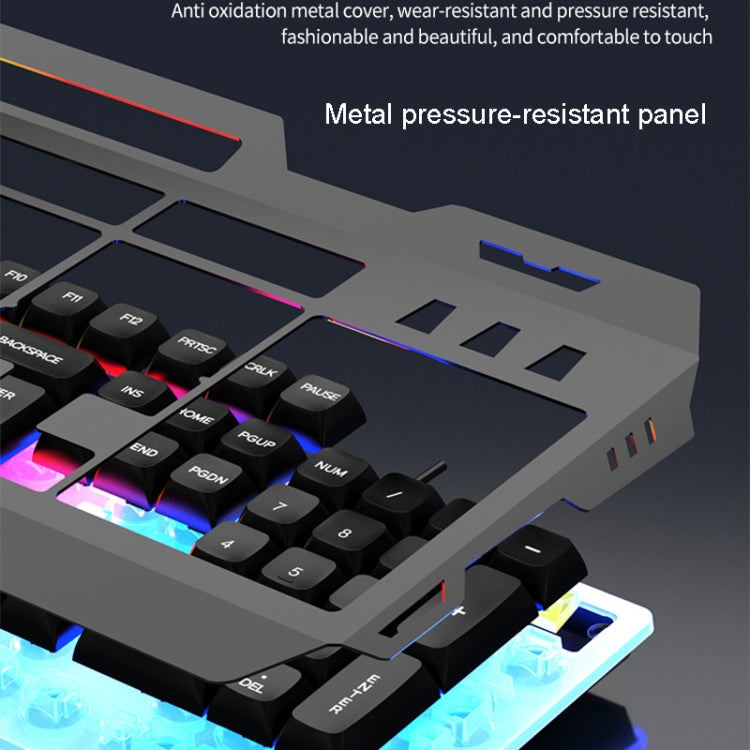 K-Snake Mechanical Feel Keyboard Mouse Kit USB Wired 104 Keycaps Computer Keyboard, Style: Keyboard+Mouse (Black)