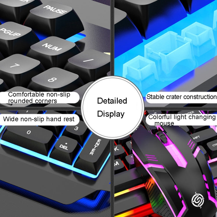 K-Snake Mechanical Feel Keyboard Mouse Kit USB Wired 104 Keycaps Computer Keyboard, Style: Keyboard+Mouse (White)