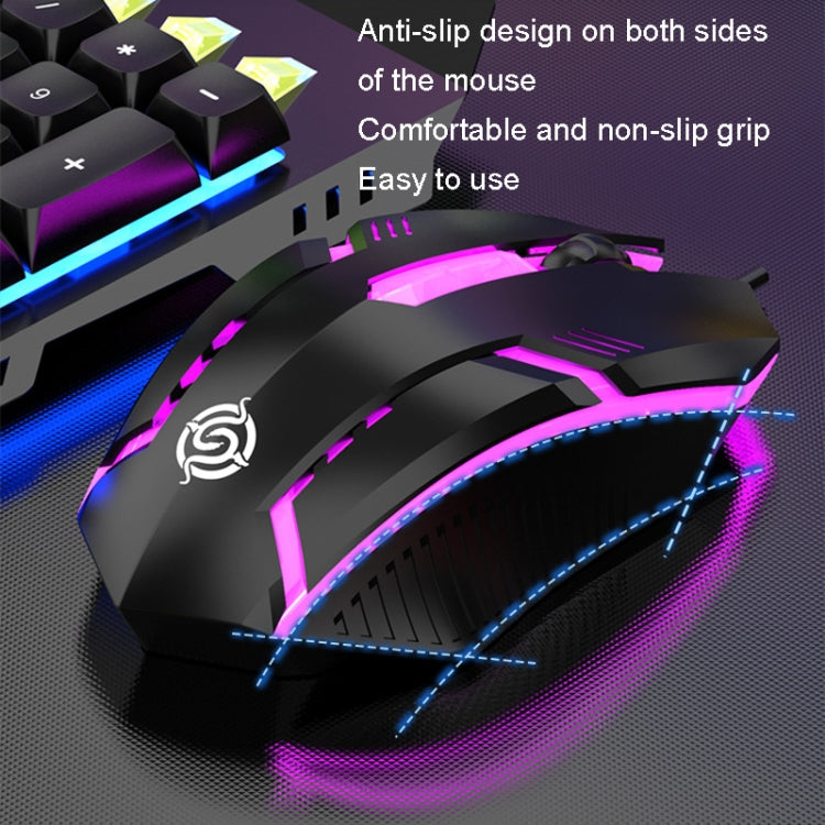 K-Snake Mechanical Feel Keyboard Mouse Kit USB Wired 104 Keycaps Computer Keyboard, Style: Keyboard+Mouse (Black)