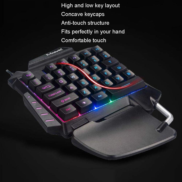 K-Snake G92 Single Small Keyboard Mobile Games Luminous Robotic Machine Sensory Game Keyboard(Black)