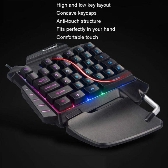 K-Snake G92 Single Small Keyboard Mobile Games Luminous Robotic Machine Sensory Game Keyboard(Black)