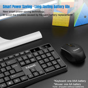 K-Snake WK800 Wireless 2.4G Keyboard Mouse Set Tabletop Computer Notebook Business Office House Use, Color: White