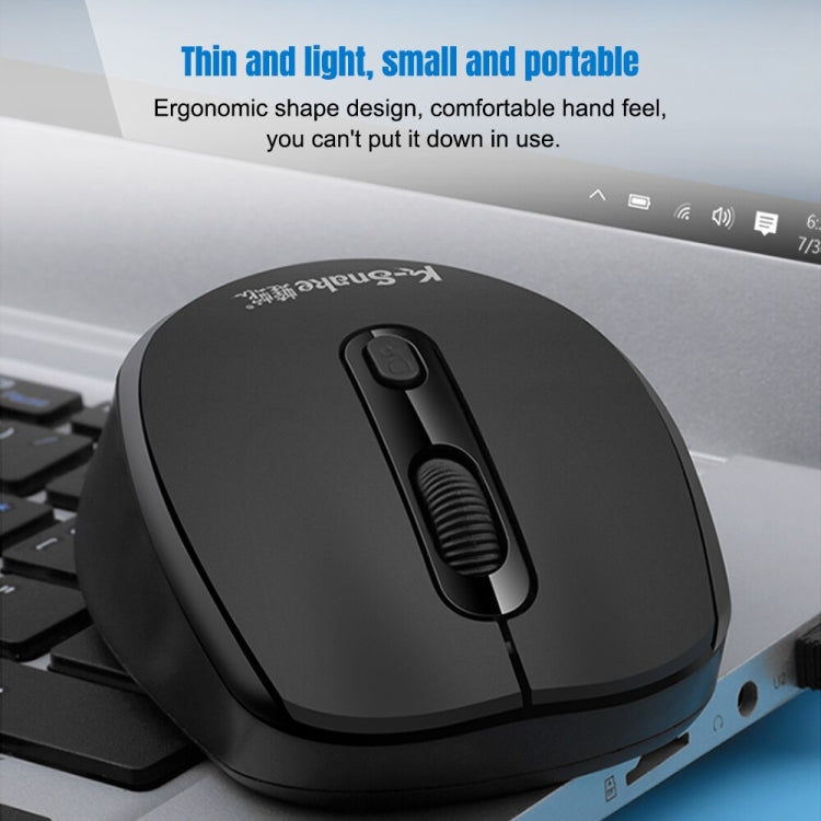 K-Snake WK800 Wireless 2.4G Keyboard Mouse Set Tabletop Computer Notebook Business Office House Use, Color: White