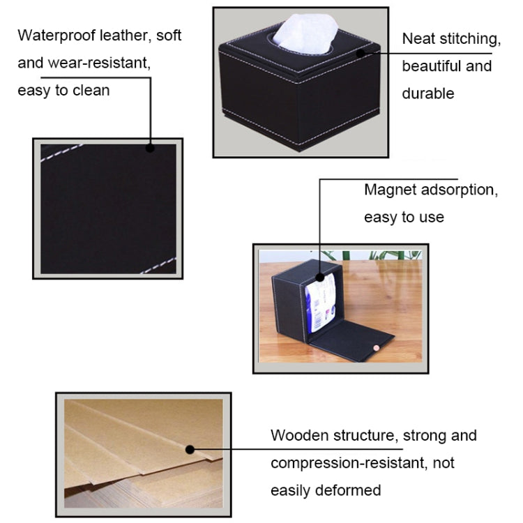 Wheat Pattern Hotel Restaurant Leather Square Paper Box Car Tissue Box