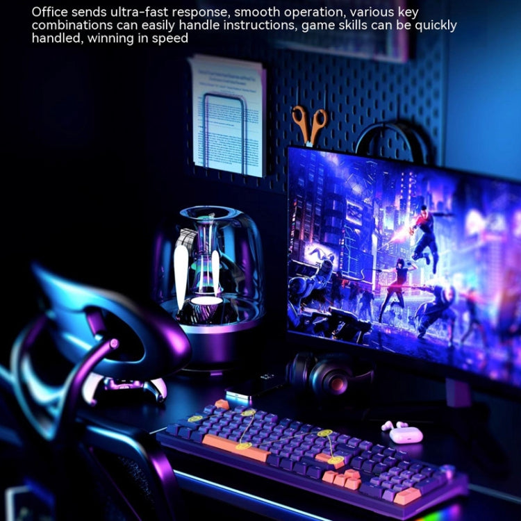 LANGTU LT104 Mechanical Keyboard Backlight Display Flexible DIY Keyboard, Style: Wired Single Mode Silver Axis (White)