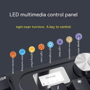 LANGTU LT104 Mechanical Keyboard Backlight Display Flexible DIY Keyboard, Style: Wired Single Mode Silver Axis (White)