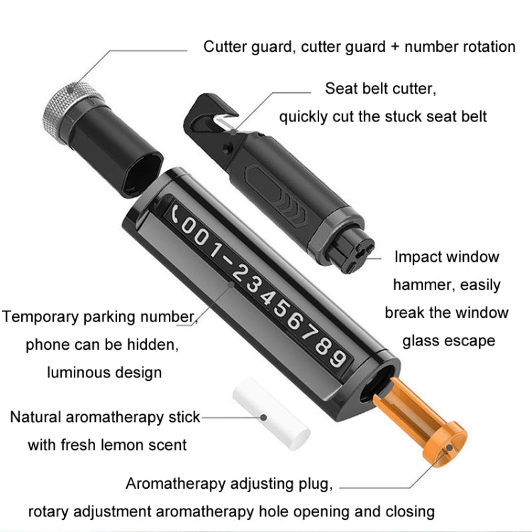 Multifunctional Break Window Mini Safety Hammer Parking Number Plate(Red)