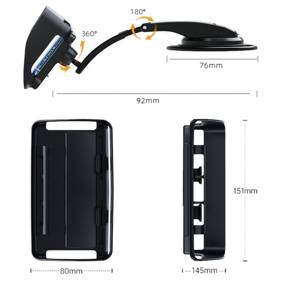 Car Suction Cup Dashboard Mobile Phone Holder with Sun Visor Folding Rotating Car Mount, Style: Hose Model