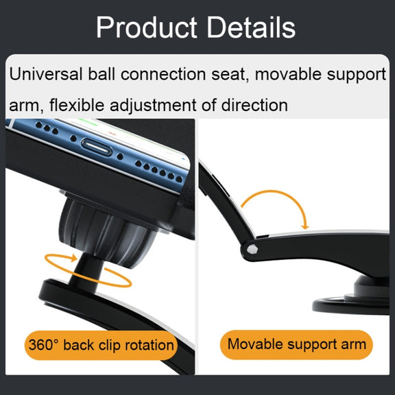 Car Suction Cup Dashboard Mobile Phone Holder with Sun Visor Folding Rotating Car Mount, Style: Hose Model
