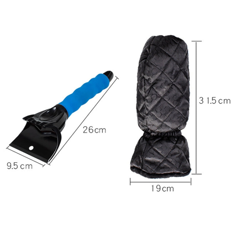 Vehicle Mounted Snow Shovel De-Icer Cleaning Tool, Color: Black+Gloves