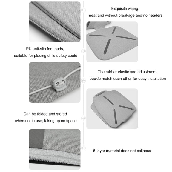 KEEP TOP Car Child Safety Seat Anti-Slip Thickened Anti-Wear Protective Pad(Gray)