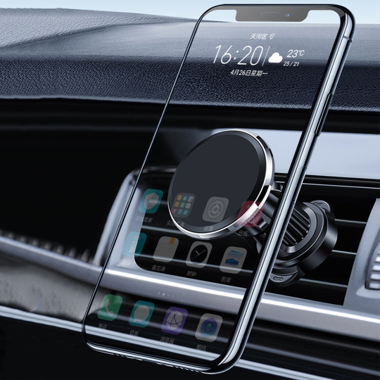 Aluminum Alloy Rotatable Magnetic Car Air Outlet Mobile Phone Holder(Silver)