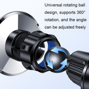 Aluminum Alloy Rotatable Magnetic Car Air Outlet Mobile Phone Holder(Black)