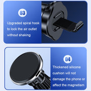 Aluminum Alloy Rotatable Magnetic Car Air Outlet Mobile Phone Holder(Silver)