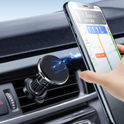 Aluminum Alloy Rotatable Magnetic Car Air Outlet Mobile Phone Holder(Black)