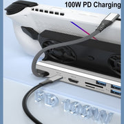 6 -in -1 For ASUS ROG Ally 100W PD Charging Game Console Stand Multifunctional USB 3.0 Docking Station