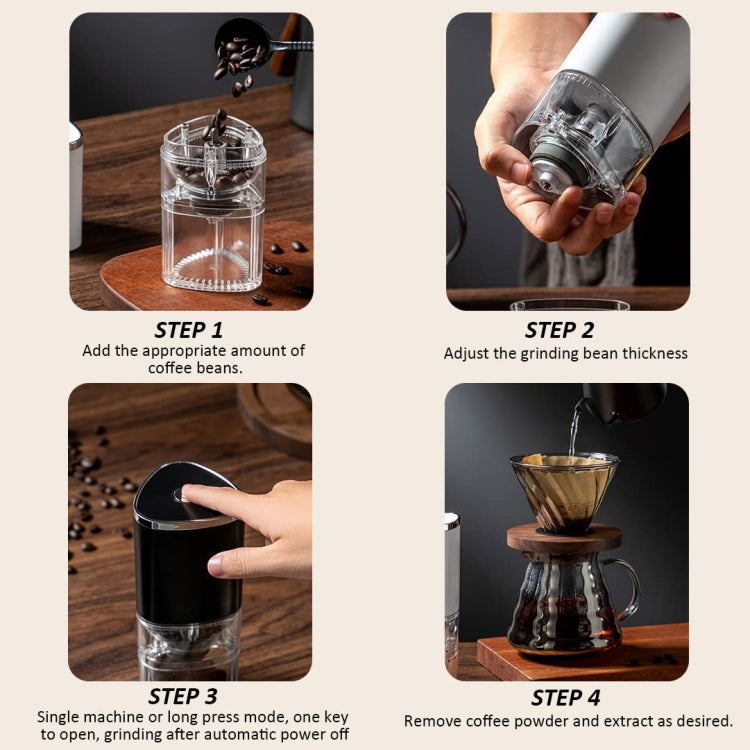 Coffee Electric Grinder Magnetic Snap-on Stainless Steel Blades Kitchen Gadgets(White)