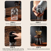Coffee Electric Grinder Magnetic Snap-on Stainless Steel Blades Kitchen Gadgets(White)