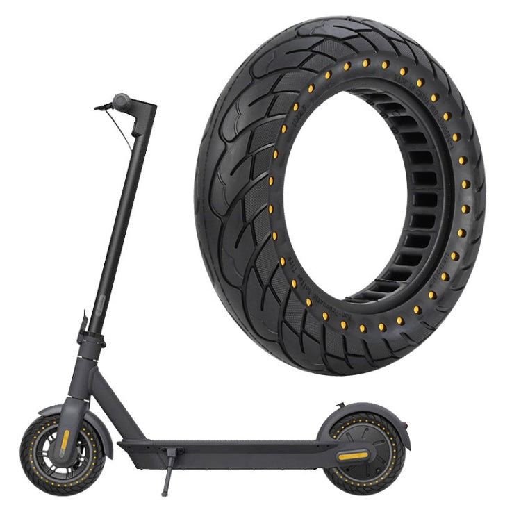 For Ninebot MAX G30 Electric Scooter 10x2.5 Inflatable Honeycomb Solid Run-flat Tire(44mm Slot Yellow)