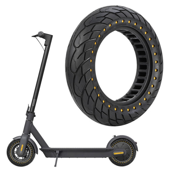 For Ninebot MAX G30 Electric Scooter 10x2.5 Inflatable Honeycomb Solid Run-flat Tire(44mm Slot Yellow)