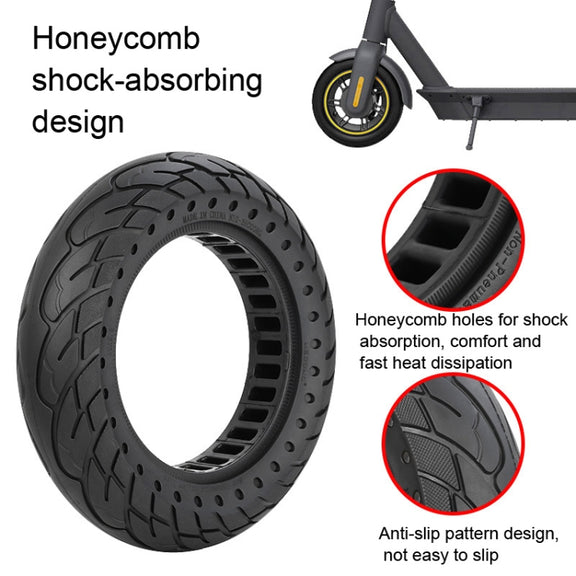 For Ninebot MAX G30 Electric Scooter 10x2.5 Inflatable Honeycomb Solid Run-flat Tire(44mm Slot Yellow)