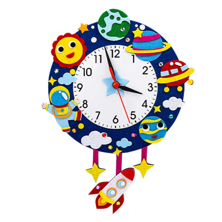Cartoon Clock Children DIY Handmade Teaching Aids Christmas Decoration(Random Cartoon Style)