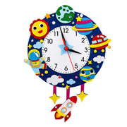 Cartoon Clock Children DIY Handmade Teaching Aids Christmas Decoration(Random Cartoon Style)